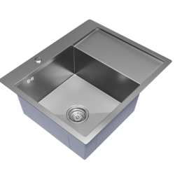Мойка настол.монтаж 60х50 (3,0) лев. вып 3 1/2 MIXLINE PRO 20см с сифоном (сатин)