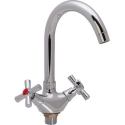 15 Смеситель для умывальника низкий излив с гайкой СВ1115