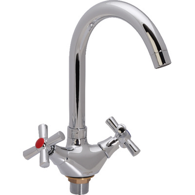 15 Смеситель для умывальника низкий излив с гайкой СВ1115