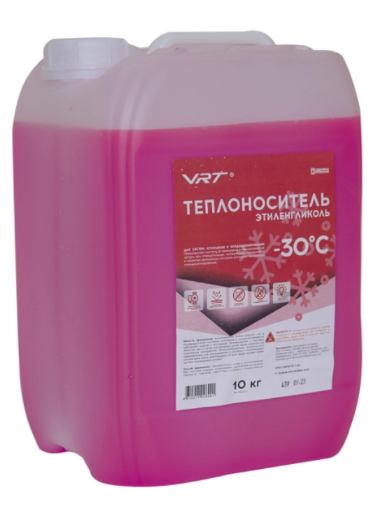 Теплоноситель VRT (этиленгликоль) -30 10 кг розовый