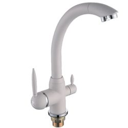 61 Смеситель для кухни + РОДНИК СВ3761-2 (БЕЛЫЙ)