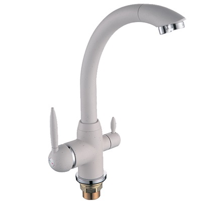 61 Смеситель для кухни + РОДНИК СВ3761-2 (БЕЛЫЙ)