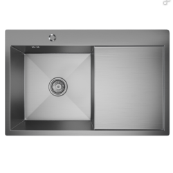 Мойка настол.монтаж 78х50 (3,0) лев. вып 3 1/2 MIXLINE PRO 20см с сифоном (сатин)