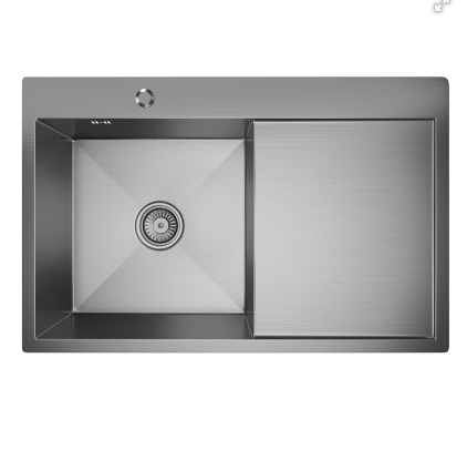 Мойка настол.монтаж 78х50 (3,0) лев. вып 3 1/2 MIXLINE PRO 20см с сифоном (сатин)