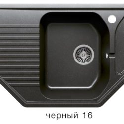 Мойка F-10 угловая с крылом, черная (16), 500*800*175мм