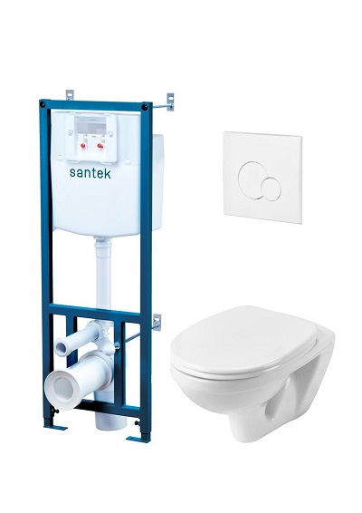 Бореаль комплект БЕЛ. (подвесной унитаз + инсталляция + кнопка бел + сиденье SC)