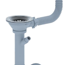 Сифон Ани 3 1/2"40 прямоточ.,с отвод. дл.стир.маш. с гиб.кругл./прямоуг.перелив (25шт) F1045S