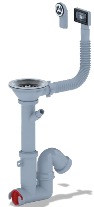 Сифон Ани 3 1/2"40 прямоточ.,с отвод. дл.стир.маш. с гиб.кругл./прямоуг.перелив (25шт) F1045S