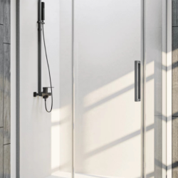 Душевая перегородка Veconi  KP-06GR KP06GR-90-01-C4 стекло прозр./6 мм (брашир. графит)