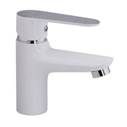 30 Смеситель для умывальника с гайкой белый С3030 (УДЛ)