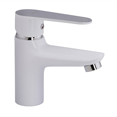 30 Смеситель для умывальника с гайкой белый С3030 (УДЛ)