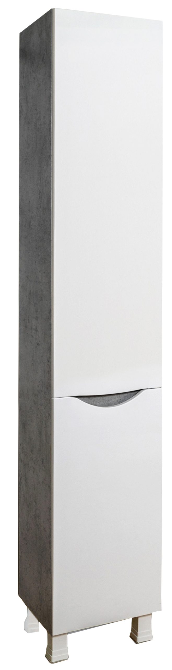 08 Шкаф колонна ИРИДА 350 (бетон чикаго+белый) правый