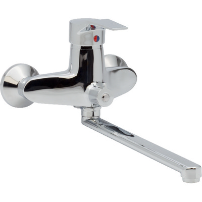 63 Смеситель для ванны с длин изливом 350 мм. с дивер СВ9263