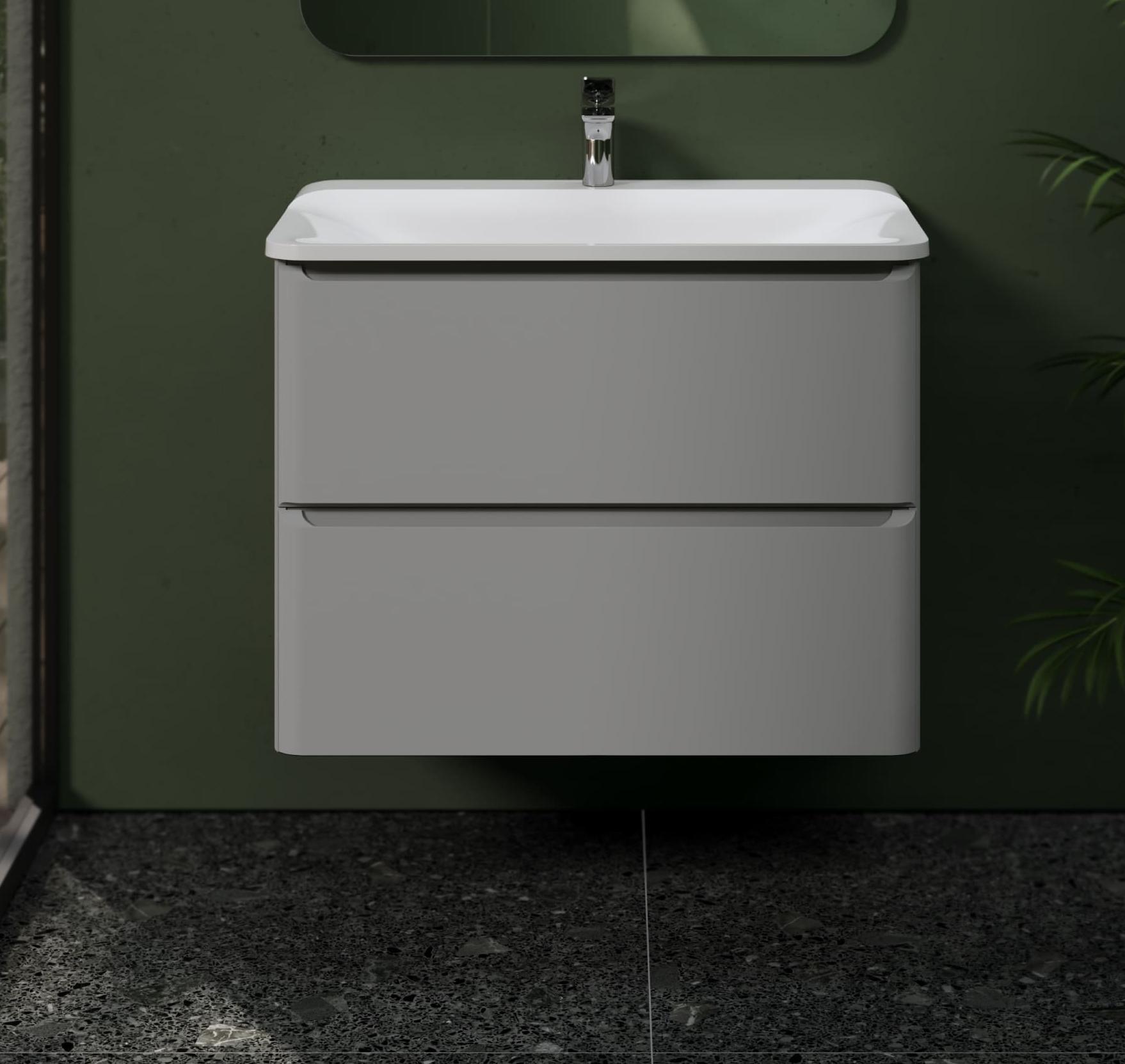 Тумба Welto 80 (2 ящ.) подвесная Светло-серый