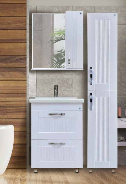 2 Шкаф зеркальный "Ника 600" 1 створка (фацет)