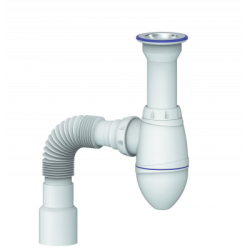 Сифон для умывальника с литым выпуском 1 1/2 с гибким соед. д.40*40/50 (40шт)