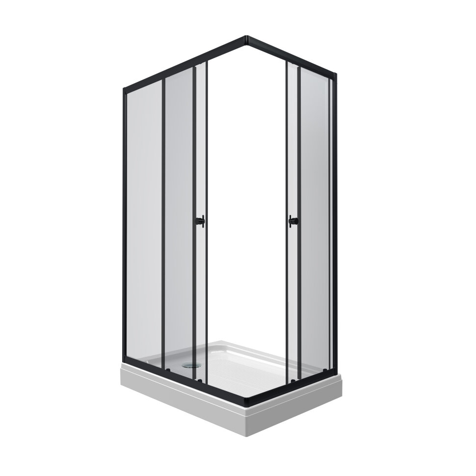 Душевое ограждение "Вента-Блэк" 1200*800*2020 прямоугольное