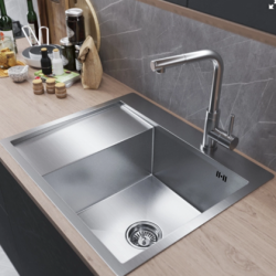 Мойка настол.монтаж 60х50 (3,0) прав. вып 3 1/2 MIXLINE PRO 20см с сифоном (сатин)