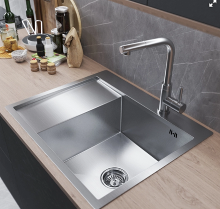 Мойка настол.монтаж 60х50 (3,0) прав. вып 3 1/2 MIXLINE PRO 20см с сифоном (сатин)