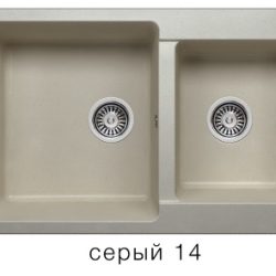 Мойка F-15 двухчашевая, серая (14), 500*770*190мм