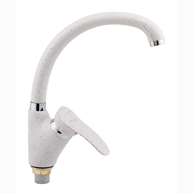 01 Смеситель для кухни с гайкой (утка) белый крап С4301Н