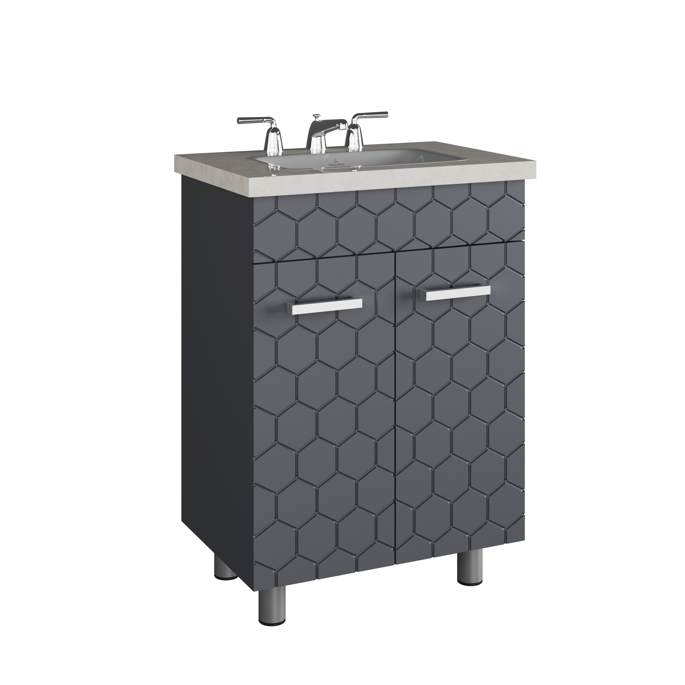 Тумба Сота (70 2 двери (Графит + Графит) под Como 70)