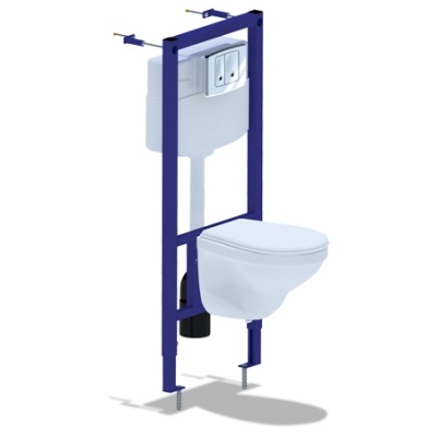 Набор инсталяции с унитазом, крышкой, клав. хром гл-ц, квадр. WN1121