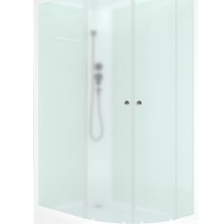 Душ кабина DOMANI-Spa Delight SLIM 128 L низкий поддон,белые стенки,стекло матов, 120*80*218