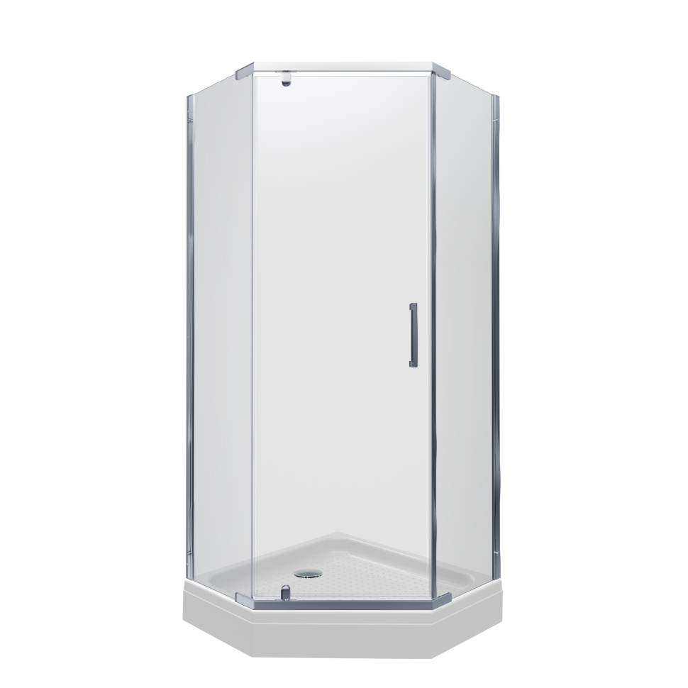 Душевое ограждение "Дека-Хром" 900*900*1900 пятиугольное