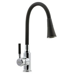 64 Смеситель для кухни гибкий излив "Черный"  СВ3564-T