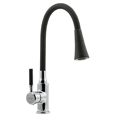 64 Смеситель для кухни гибкий излив "Черный"  СВ3564-T