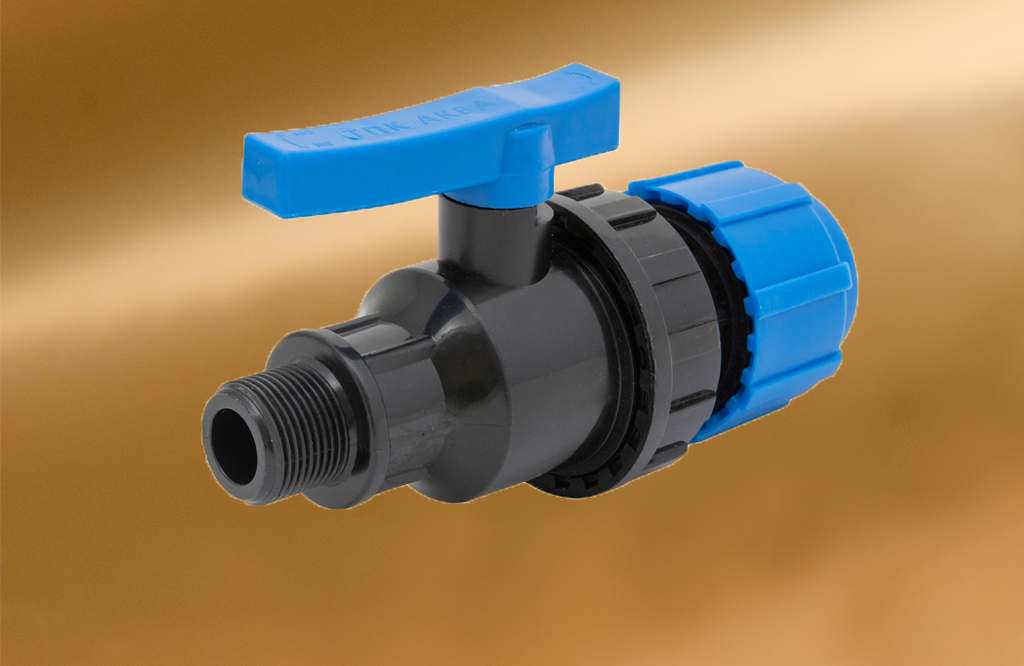 ПЭ Кран шаровой компрессионный НР разъемный d 25 х 3/4" Политэк		(8шт)