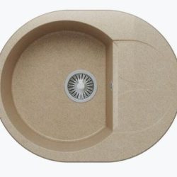 Мойка ATOL-620 (аналог F-22) овальная с крылом, песочная (302), 500*620*200мм