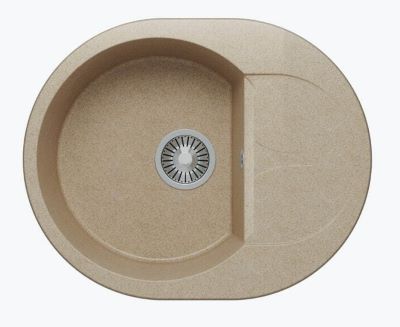 Мойка ATOL-620 (аналог F-22) овальная с крылом, песочная (302), 500*620*200мм