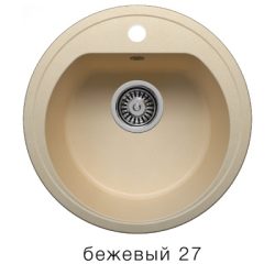 Мойка F-05 круглая, бежевая (27), 450*210мм