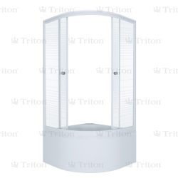 Душевое ограждение "Стандарт 90*90 Б1" АКВА - ПОЛОСЫ, полукруг, глуб. поддон (5 мест+сифон E410CL)