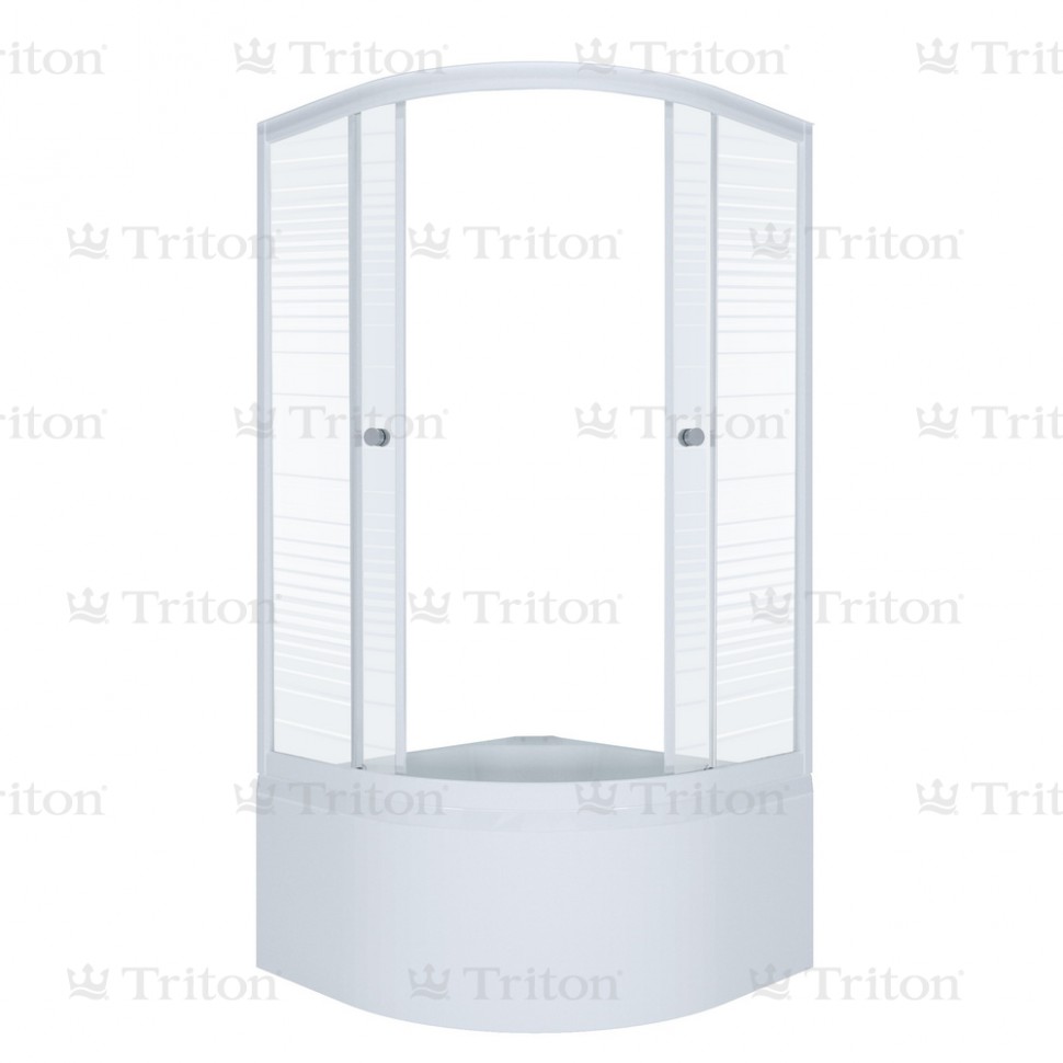 Душевое ограждение "Стандарт 90*90 Б1" АКВА - ПОЛОСЫ, полукруг, глуб. поддон (5 мест+сифон E410CL)