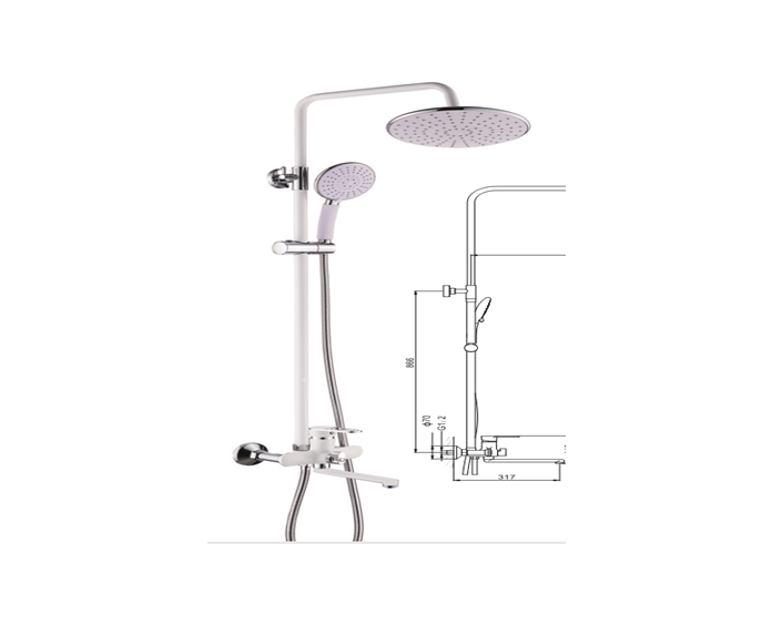 28 Душевая система со смесителем и тропическим душем С8728