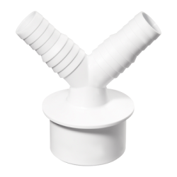 Переходник 20х23х50V для подключения сливного шланга стиральной/посудомоечной машины, белый