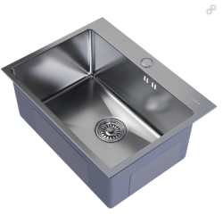Мойка настол.монтаж 53х43 (3,0) вып 3 1/2 MIXLINE PRO 22см с сифоном (сатин)