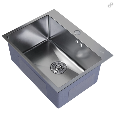 Мойка настол.монтаж 53х43 (3,0) вып 3 1/2 MIXLINE PRO 22см с сифоном (сатин)