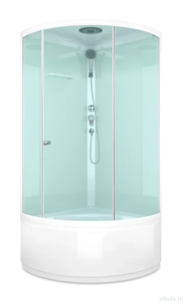 Душ кабина D-S Simple V1.2 high С КОРОБКОЙ с крыше,выс поддон,бел стенки,стекло матированное,90*90*2