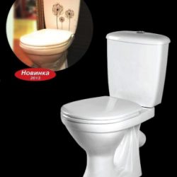 Унитаз-компакт "Суперкомпакт" ДЕКОР цветы одуванчик (кос, нижн, сид, арм, гофра К828)