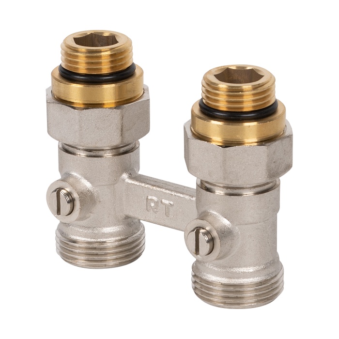 Узел нижнего подключения Royal Thermo прямой 1/2х3/4 ЕК (черный)