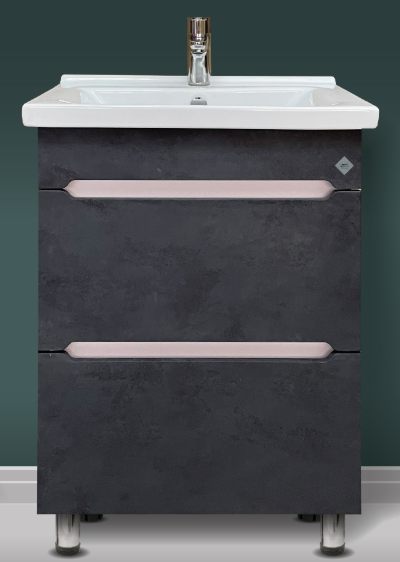 4 Тумба  "Уран СОМО 80"  2 ящика Графит с доводчиком