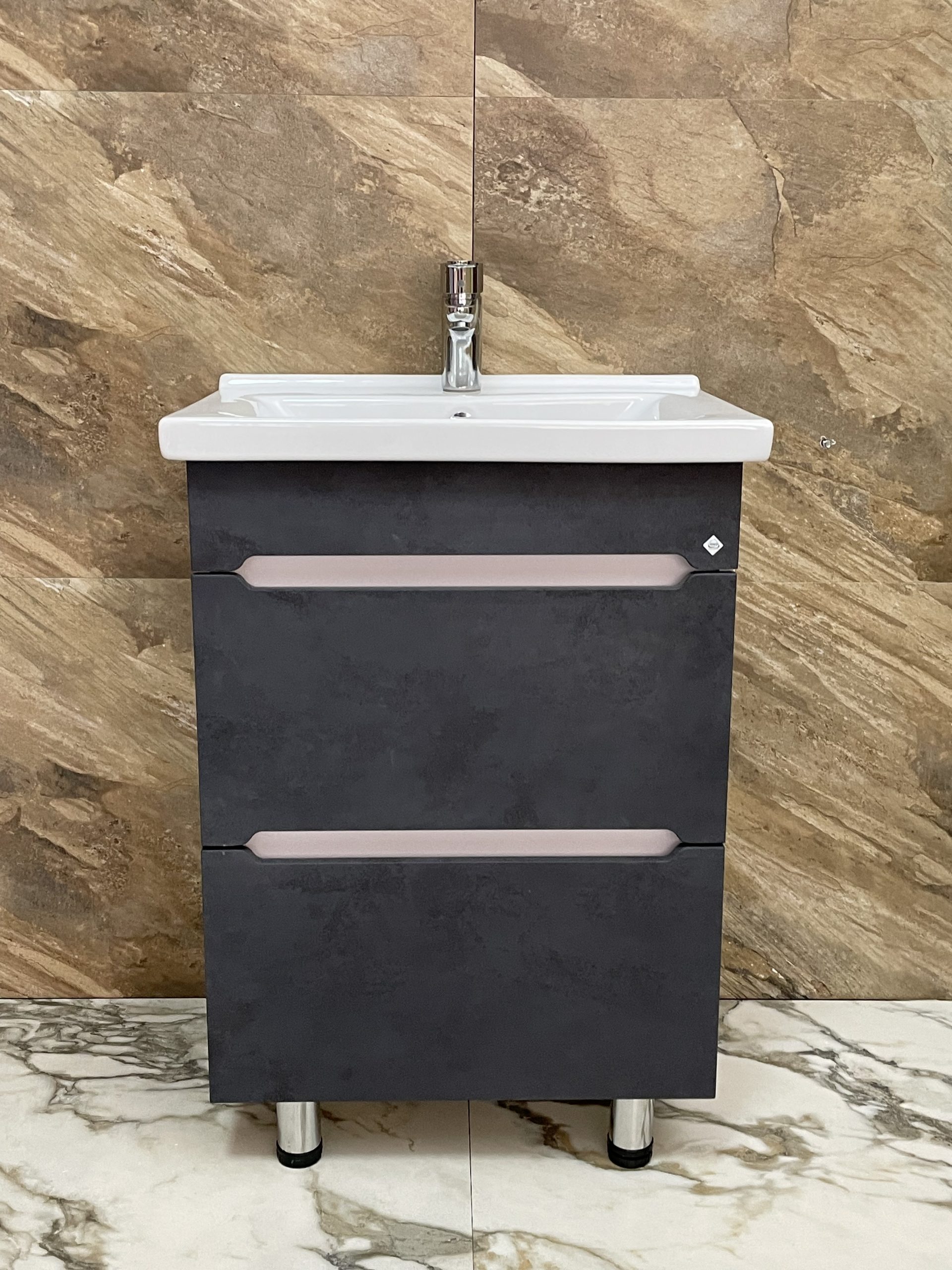 4 Тумба  "Уран СОМО 80"  2 ящика Графит с доводчиком