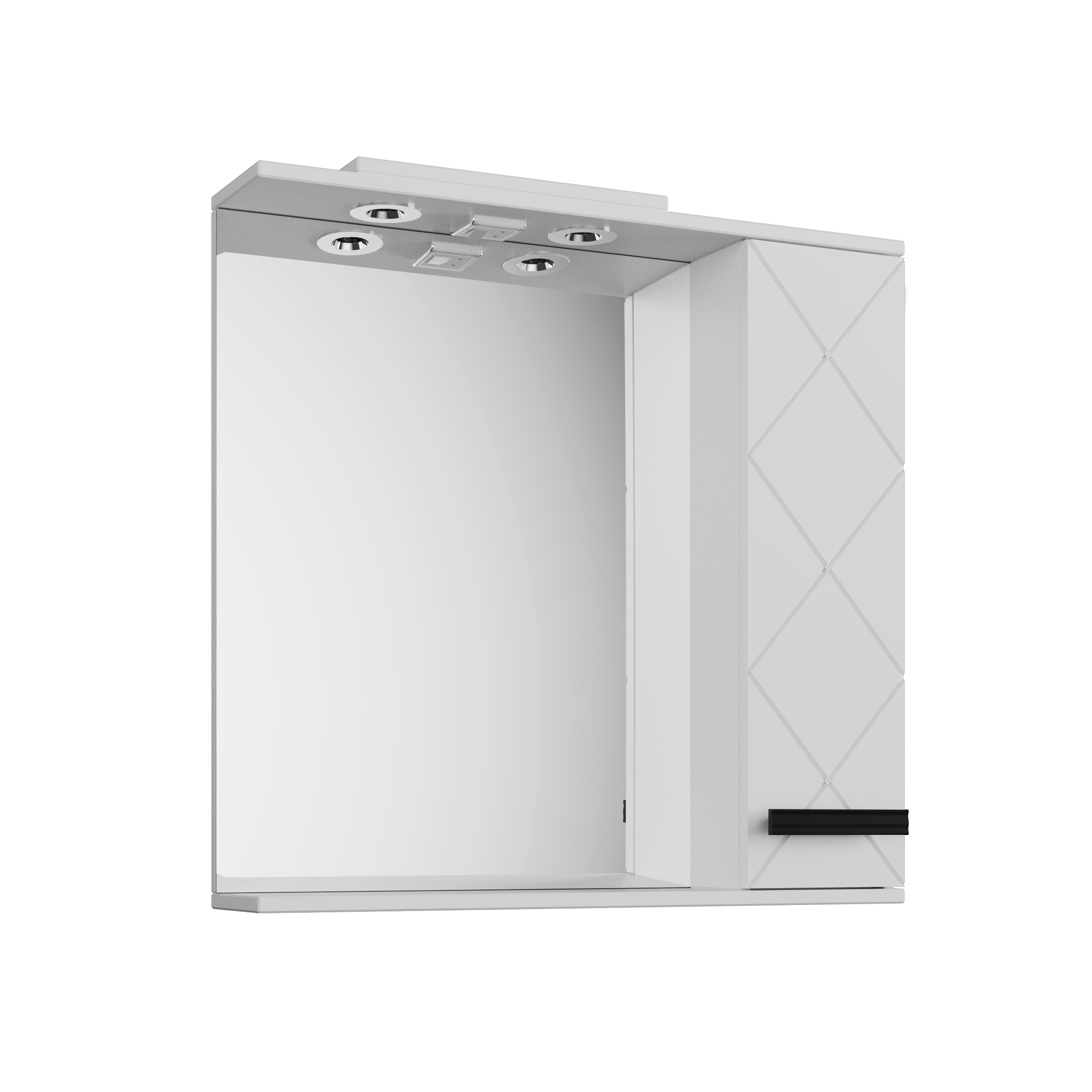 Зеркальный шкаф Куба (50 (Белый) Правый)