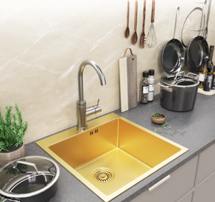 Мойка настол.монтаж 50х50 (3,0) вып 3 1/2 MIXLINE PRO 20см с сифоном (золото)