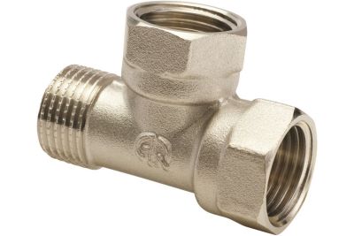 Тройник латунный 20Вх20Вх20Н никель