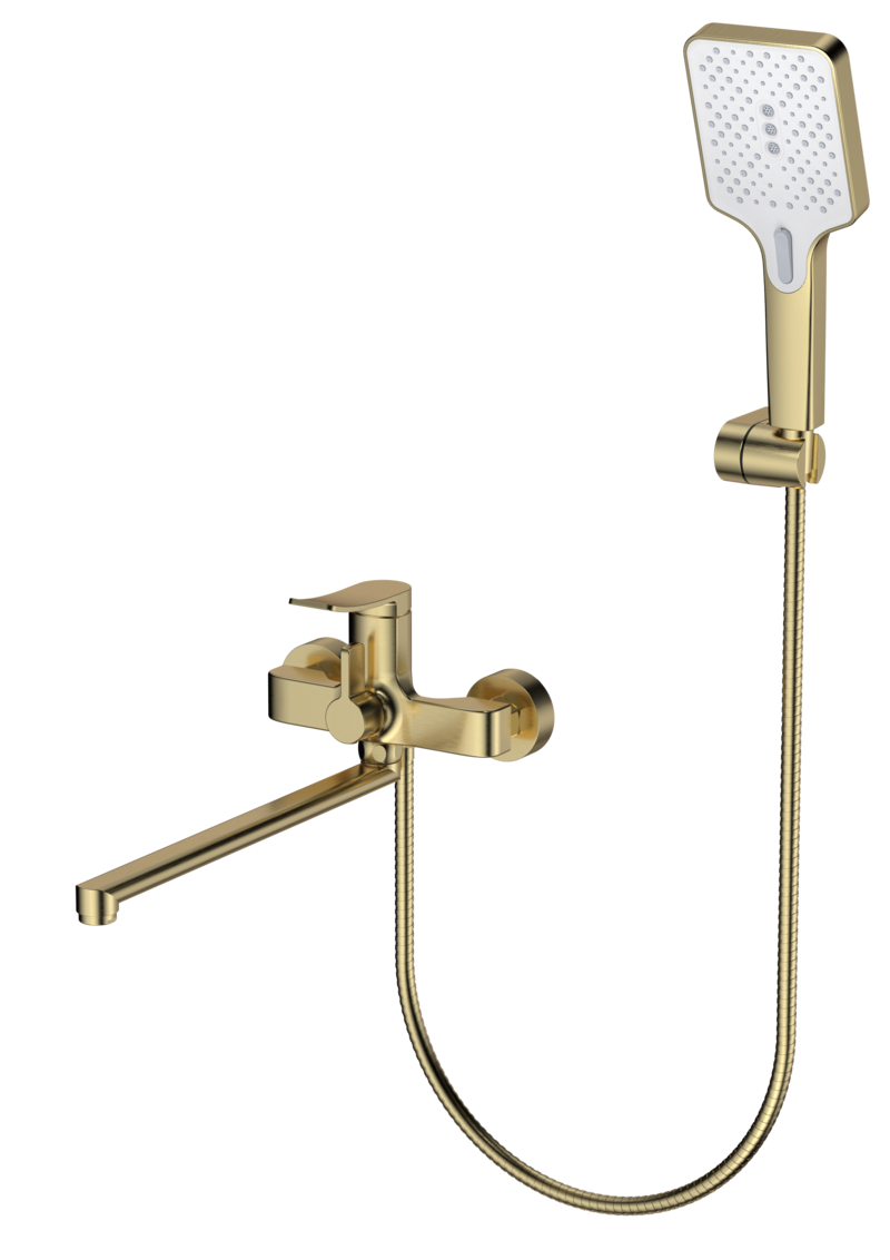 29 Смеситель для ванны с длин. изливом 350мм  (золото) СВ8229